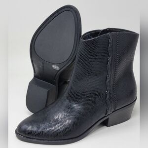 Lucky Brand Women's Fakelle Black Ankle Boots Side Zip Size 5.5 New